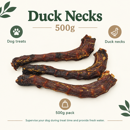 K9 Chew Co. Duck Necks 500g infographic