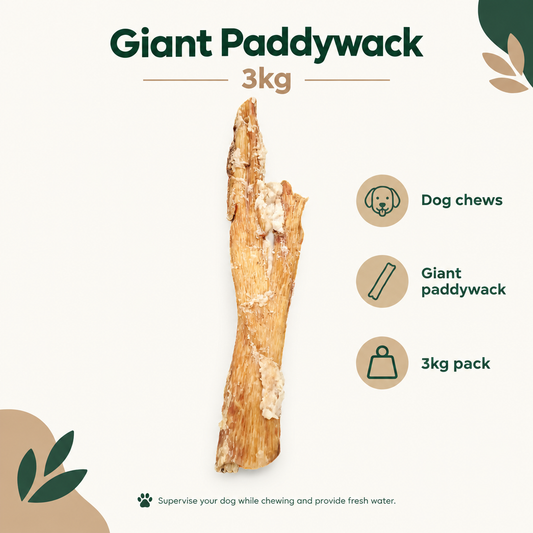 K9 Chew Co. Giant Paddywack 3kg infographic