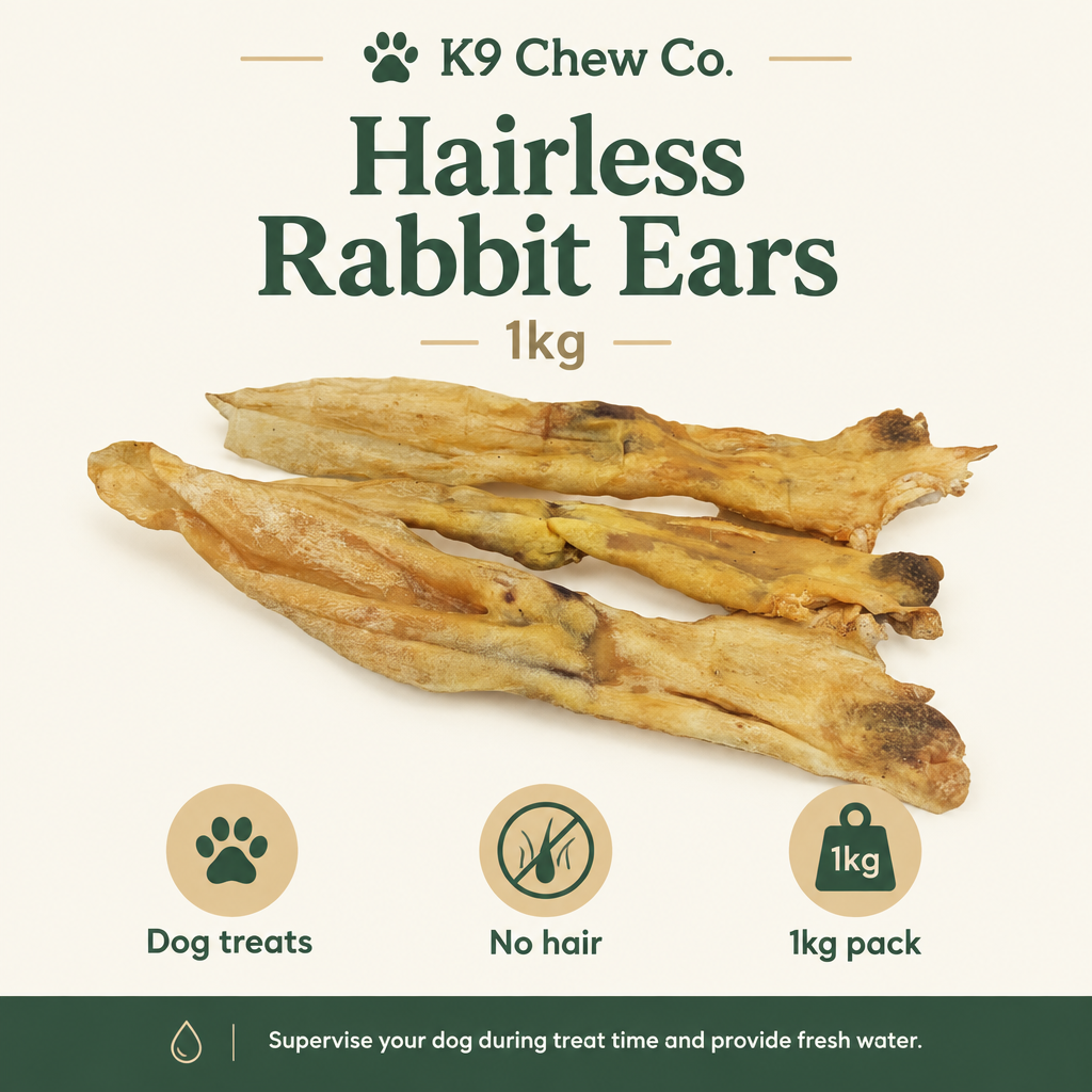 K9 Chew Co. hairless rabbit ears infographic
