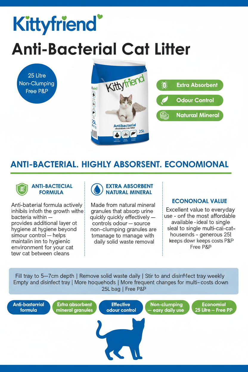 Kittyfriend Anti-Bacterial Cat Litter Infographic