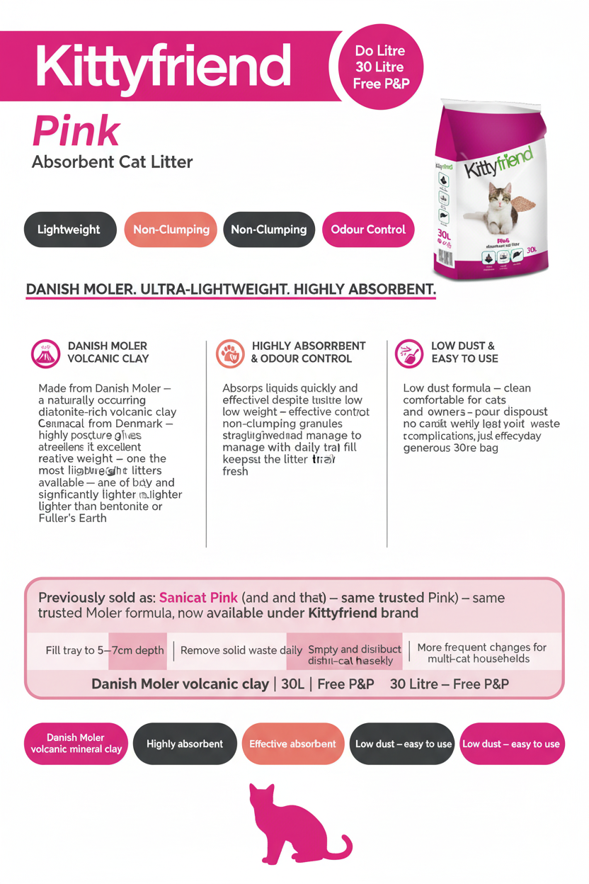 Kittyfriend Pink Cat Litter Infographic