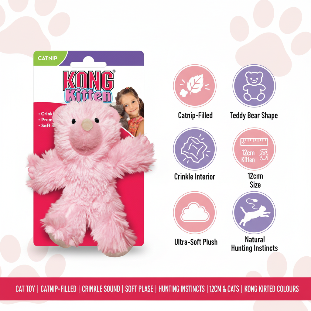 KONG Catnip Kitten Teddy Bear Infographic