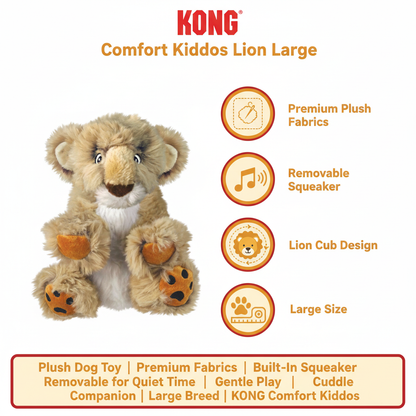 KONG Comfort Kiddos Lion Large Infographic