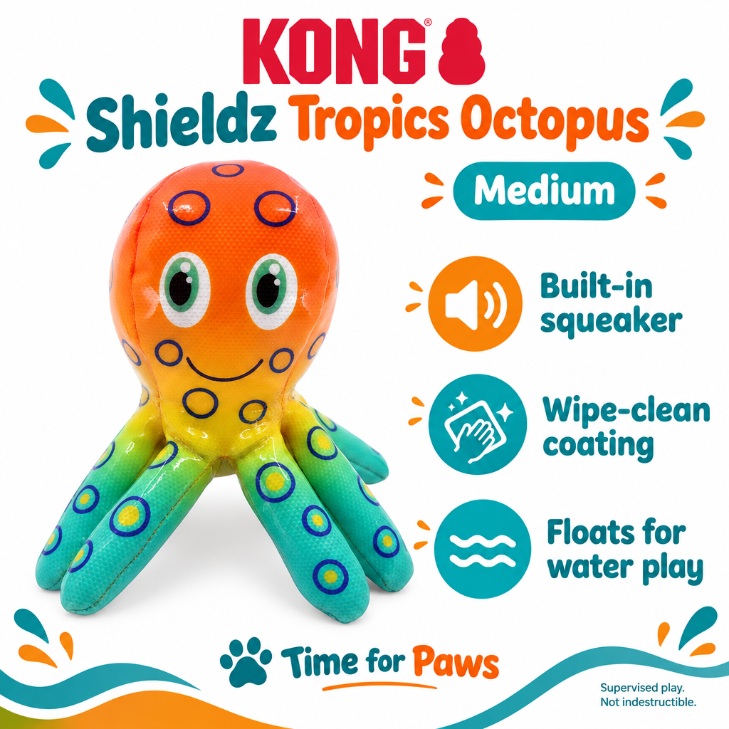 KONG Shieldz Tropics Octopus Medium infographic