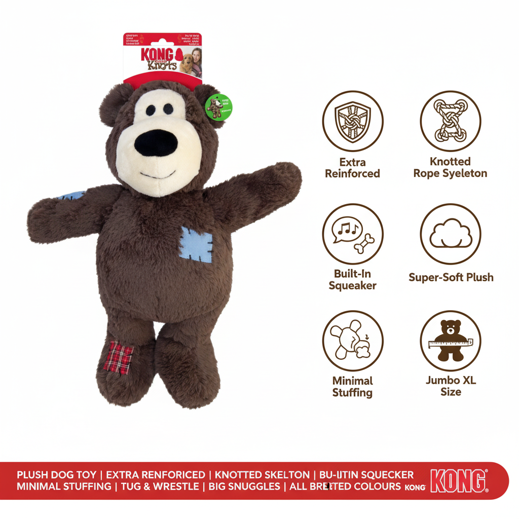 KONG Wild Knots Bears Jumbo XL Infographic