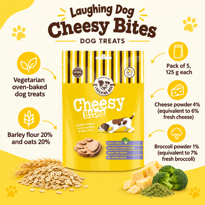 Laughing Dog Cheesy Bites infographic draft