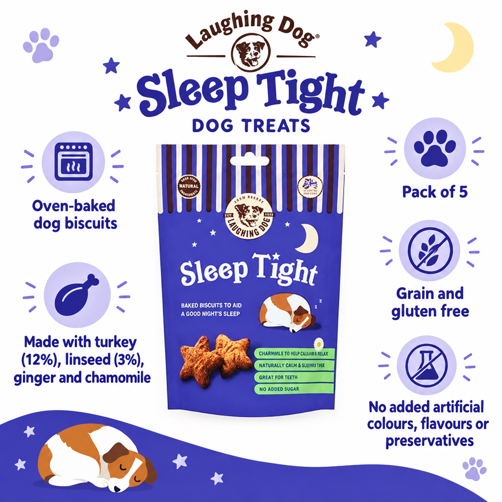 Laughing Dog Sleep Tight Dog Treats infographic draft