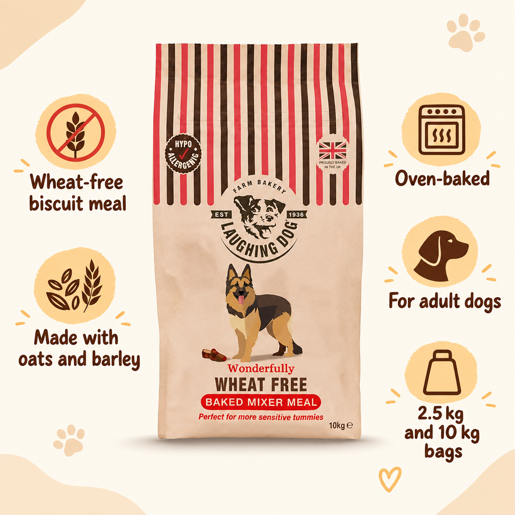 Laughing Dog Wheat Free Biscuit Meal infographic draft