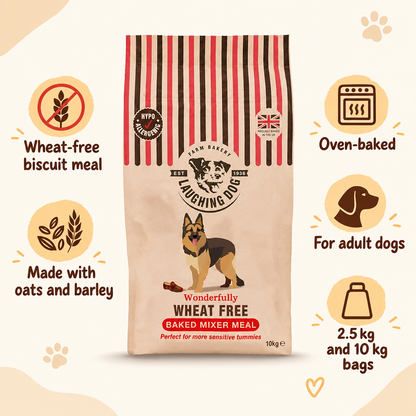 Laughing Dog Wheat Free Biscuit Meal infographic draft