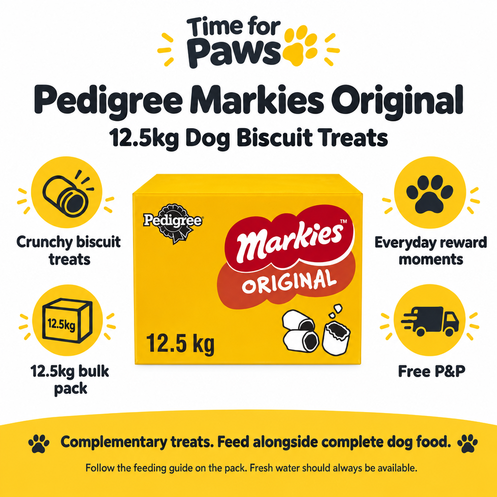 Markies 12.5kg infographic using the supplied packshot