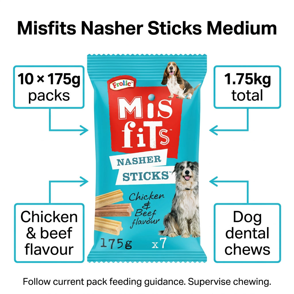 Misfits Nasher Sticks Medium case infographic