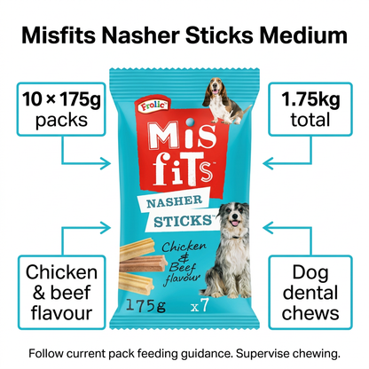 Misfits Nasher Sticks Medium case infographic