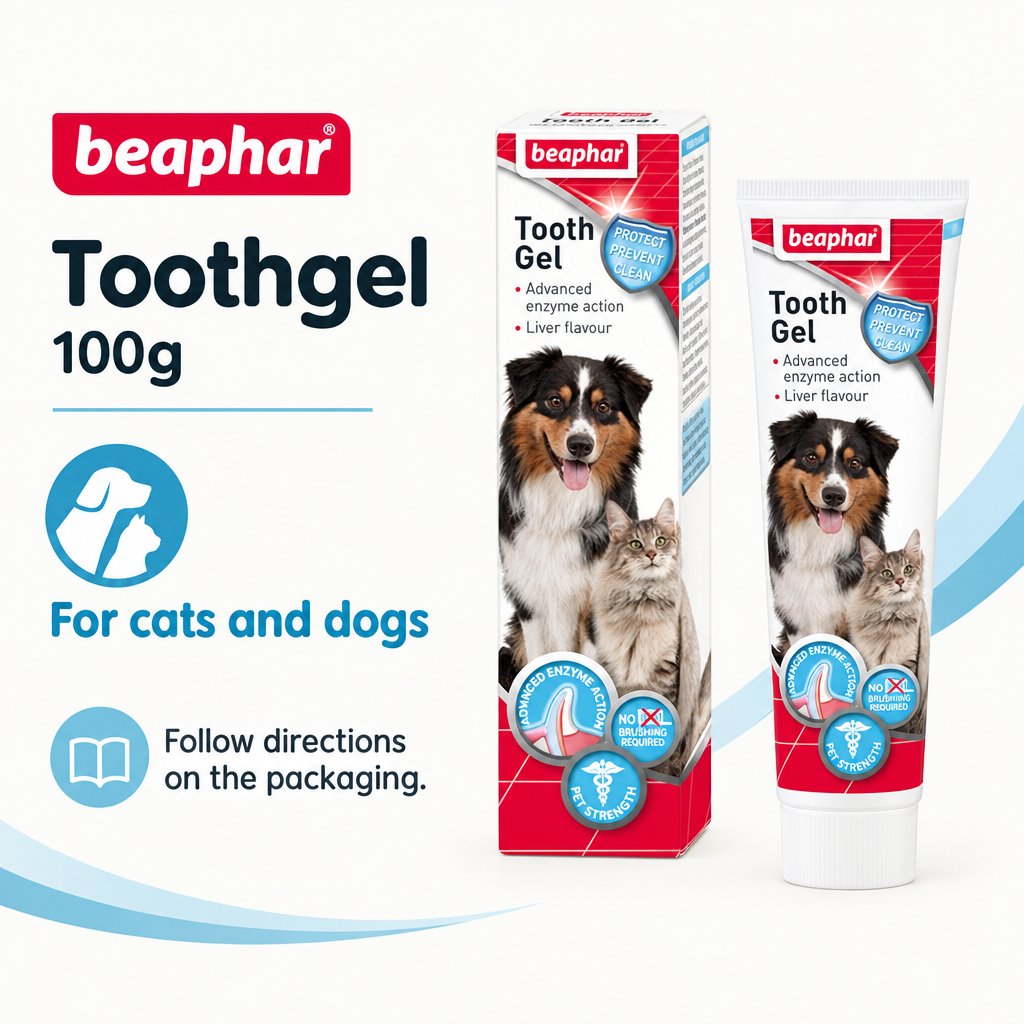 New Beaphar Toothgel 100g infographic