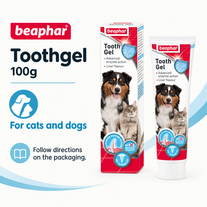 New Beaphar Toothgel 100g infographic