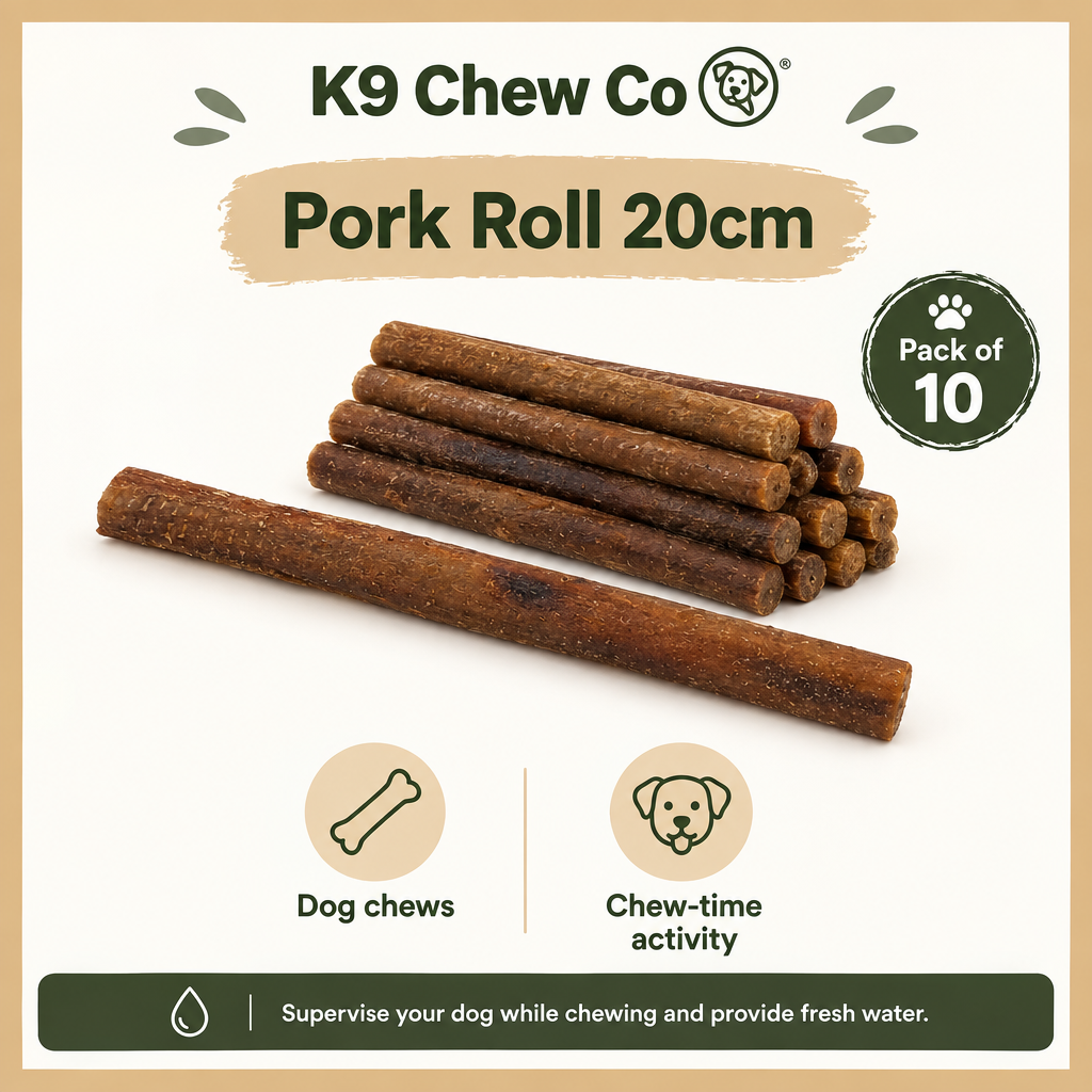 New K9 Chew Co. Pork Roll infographic