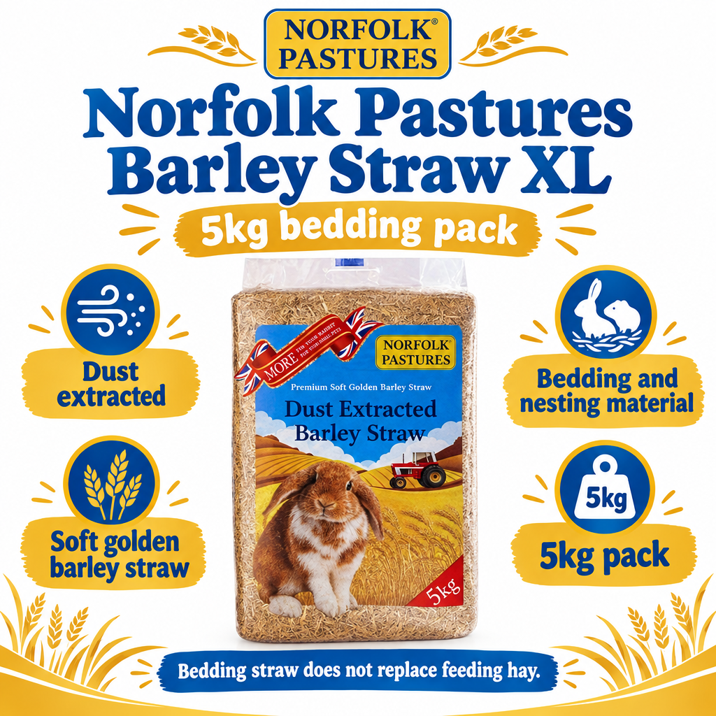 Norfolk Pastures Barley Straw XL 5kg infographic