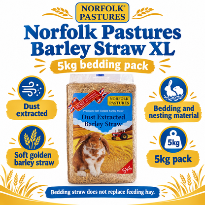 Norfolk Pastures Barley Straw XL 5kg infographic