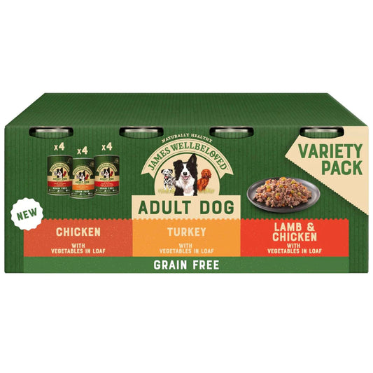 James Wellbeloved Grain Free Adult Turkey Lamb & Chicken In Loaf Can 12 x 400g