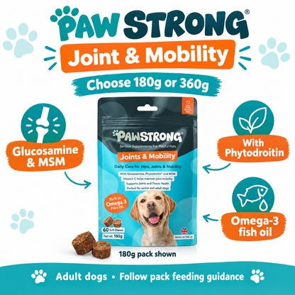 PawStrong Joint and Mobility size options