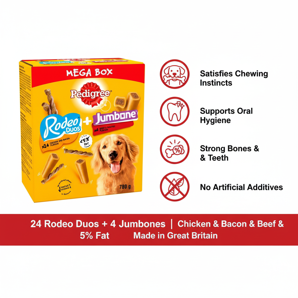 Pedigree Rodeo Duos & Jumbone Mega Box Infographic