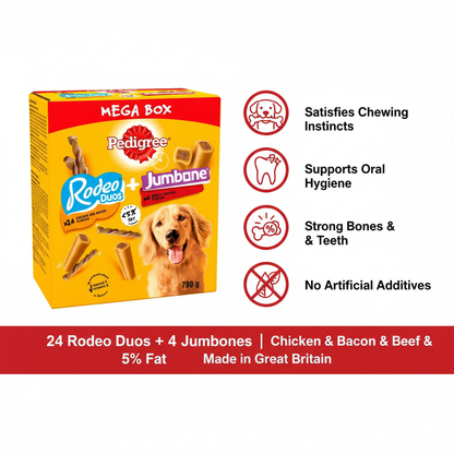 Pedigree Rodeo Duos & Jumbone Mega Box Infographic