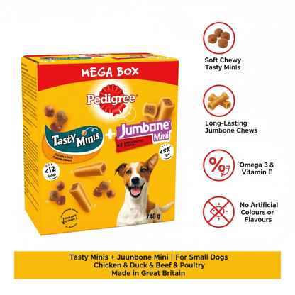 Pedigree Tasty Minis & Jumbone Mini Mega Box Infographic