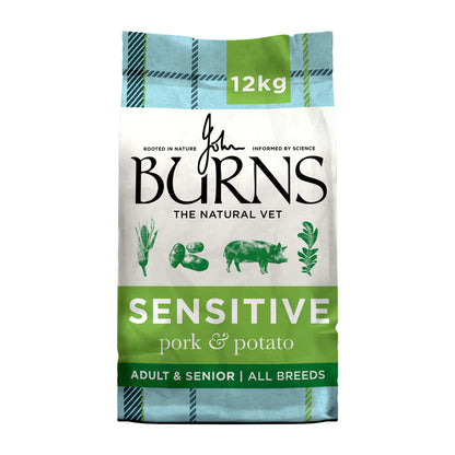 Burns Adult Sensitive Pork & Potato 12kg - Buy 2 Save 5% + Free P&P