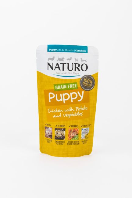 Naturo Puppy Grain Free Chicken with Potato & Vegetables Pouch 150g - Pack of 8