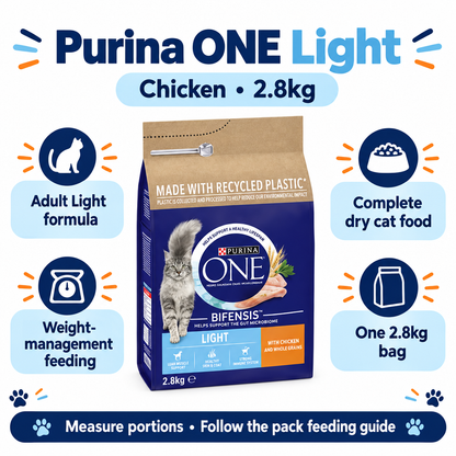 Purina One Light Chicken 2.8kg infographic
