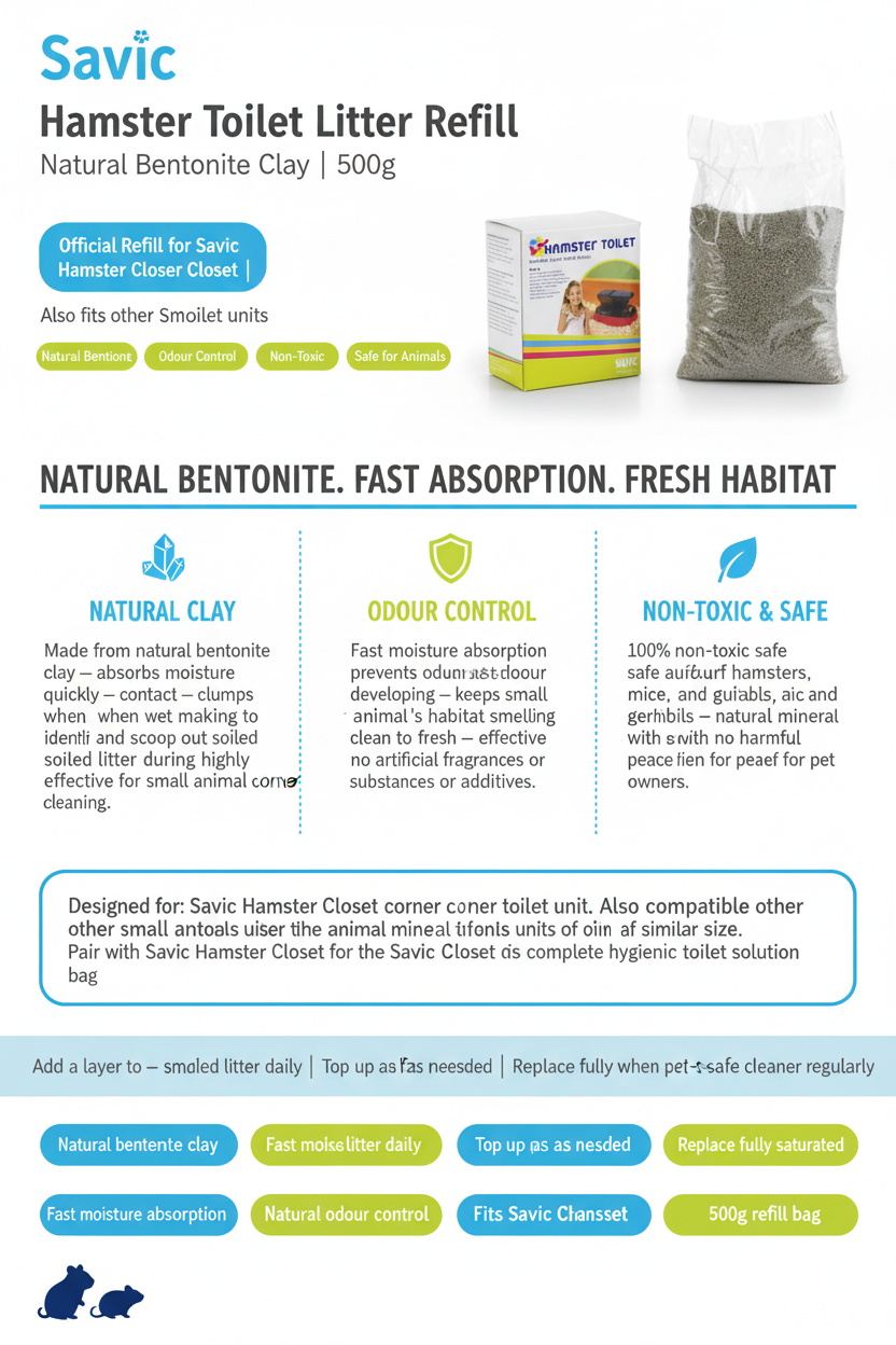Savic Hamster Closet Litter Refill Infographic