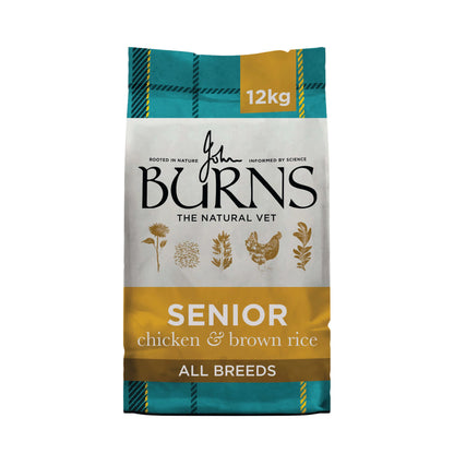 Burns Senior Chicken & Brown Rice Dog Food 12kg - Buy 2 Save 5% + Free P&P
