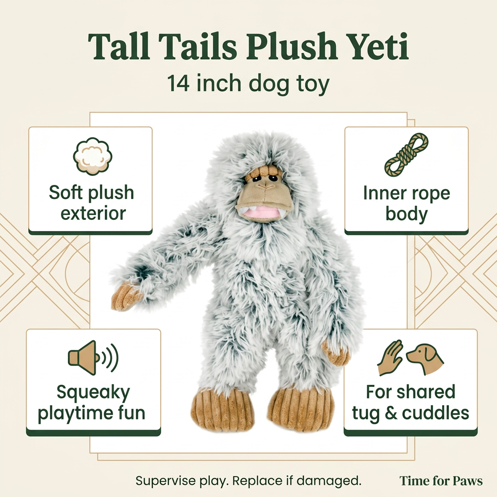 Tall Tails Plush Yeti product infographic