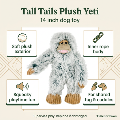 Tall Tails Plush Yeti product infographic