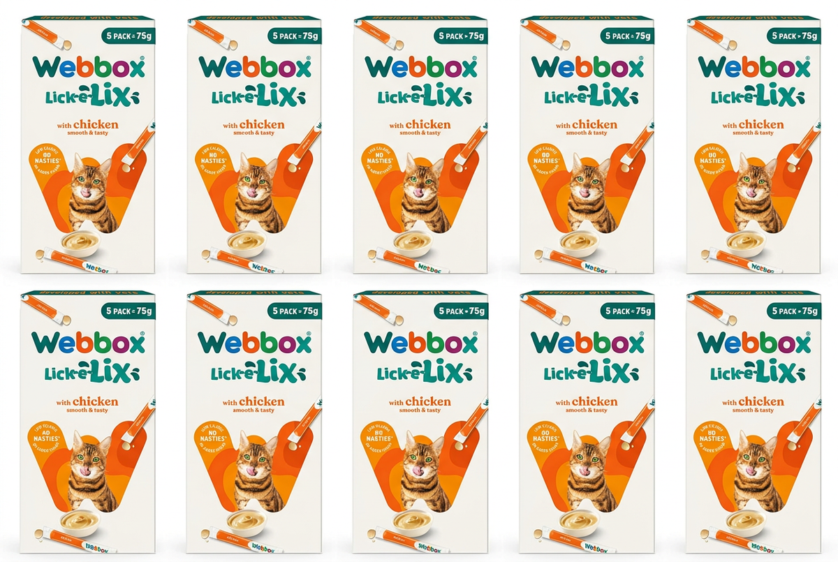 Ten Webbox Lick-e-Lix Chicken packs