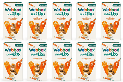 Ten Webbox Lick-e-Lix Chicken packs