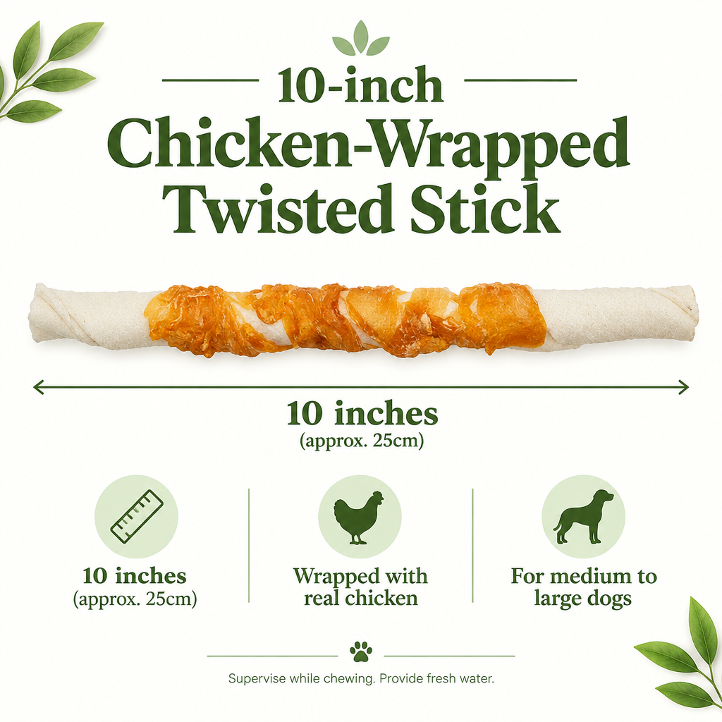 The Butcher Shop Co. 10-inch chicken-wrapped stick infographic draft