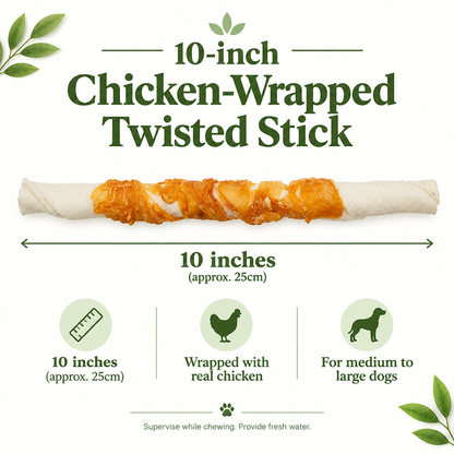 The Butcher Shop Co. 10-inch chicken-wrapped stick infographic draft