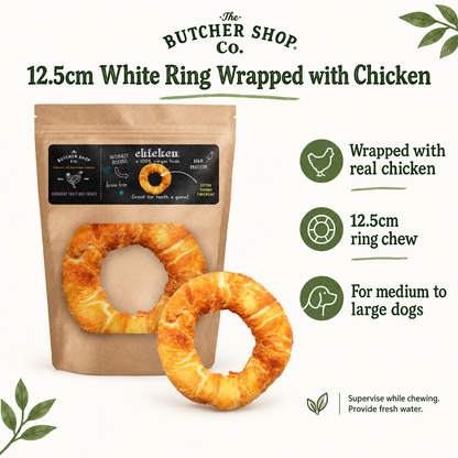 The Butcher Shop Co. chicken-wrapped white ring infographic draft