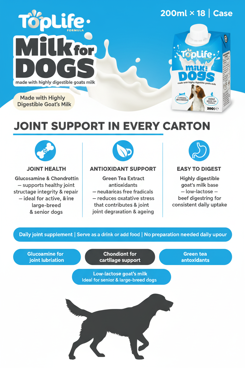 Toplife Goat's Milk for Dogs Infographic