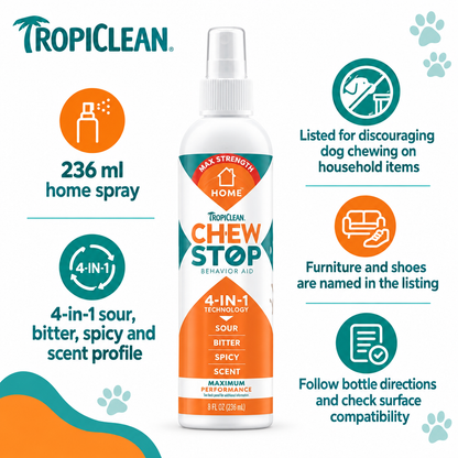 TropiClean Chew Stop Home Spray infographic draft