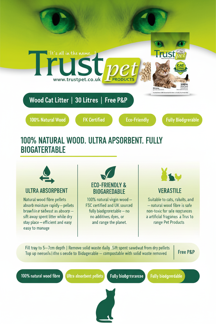 Trust Pet Wood Cat Litter Infographic