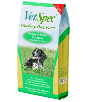 VetSpec Working Dog Food Puppy & Junior Formula - Chicken & Rice 15kg - Free P&P