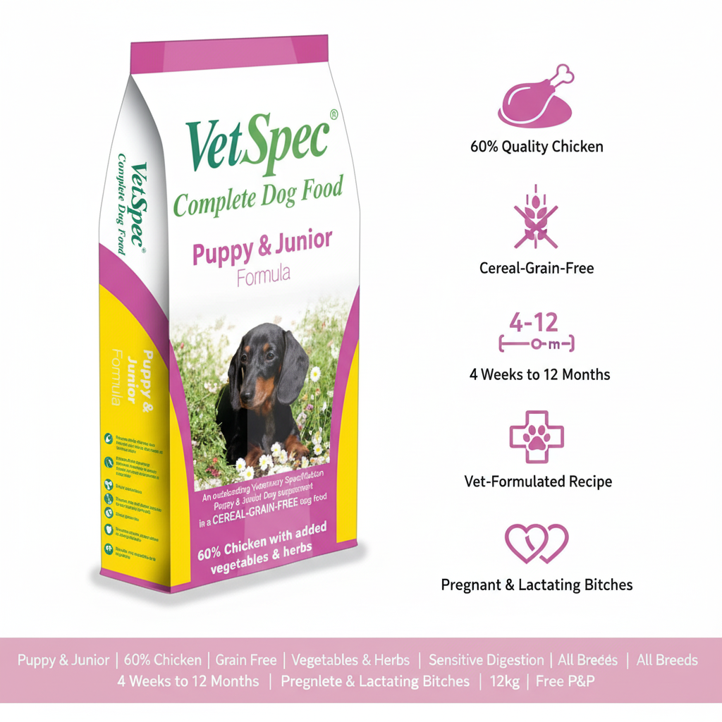 VetSpec Puppy & Junior Formula Infographic