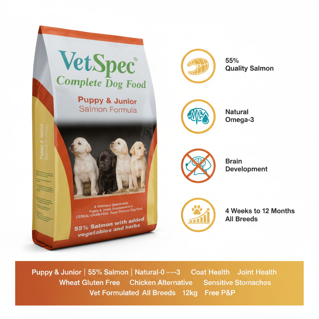 VetSpec Puppy & Junior Salmon Infographic