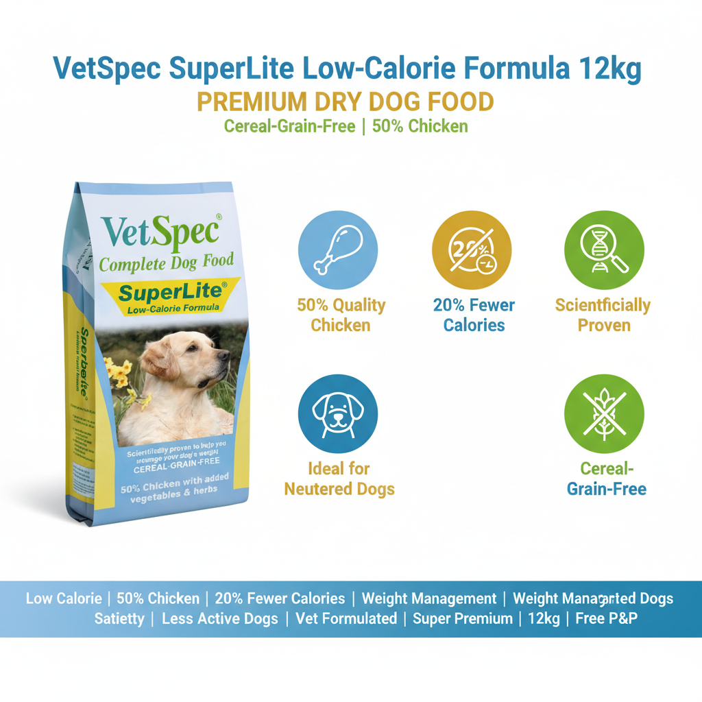 VetSpec SuperLite Low Calorie Formula Infographic
