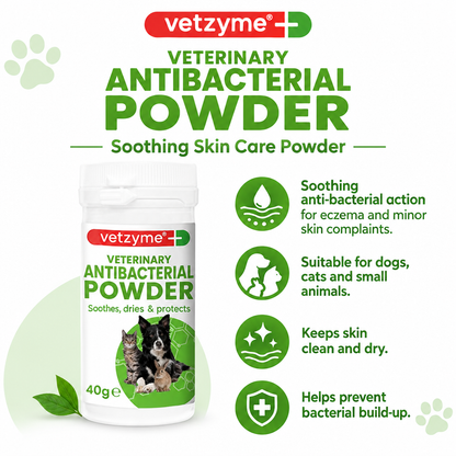 Vetzyme Anti-Bacterial Powder infographic