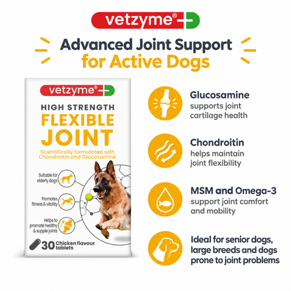 Vetzyme High Strength Flexible Joint Tablets infographic