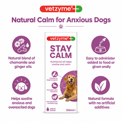 Vetzyme Stay Calm Liquid infographic