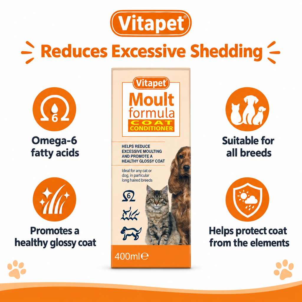 Vitapet Moult Formula infographic