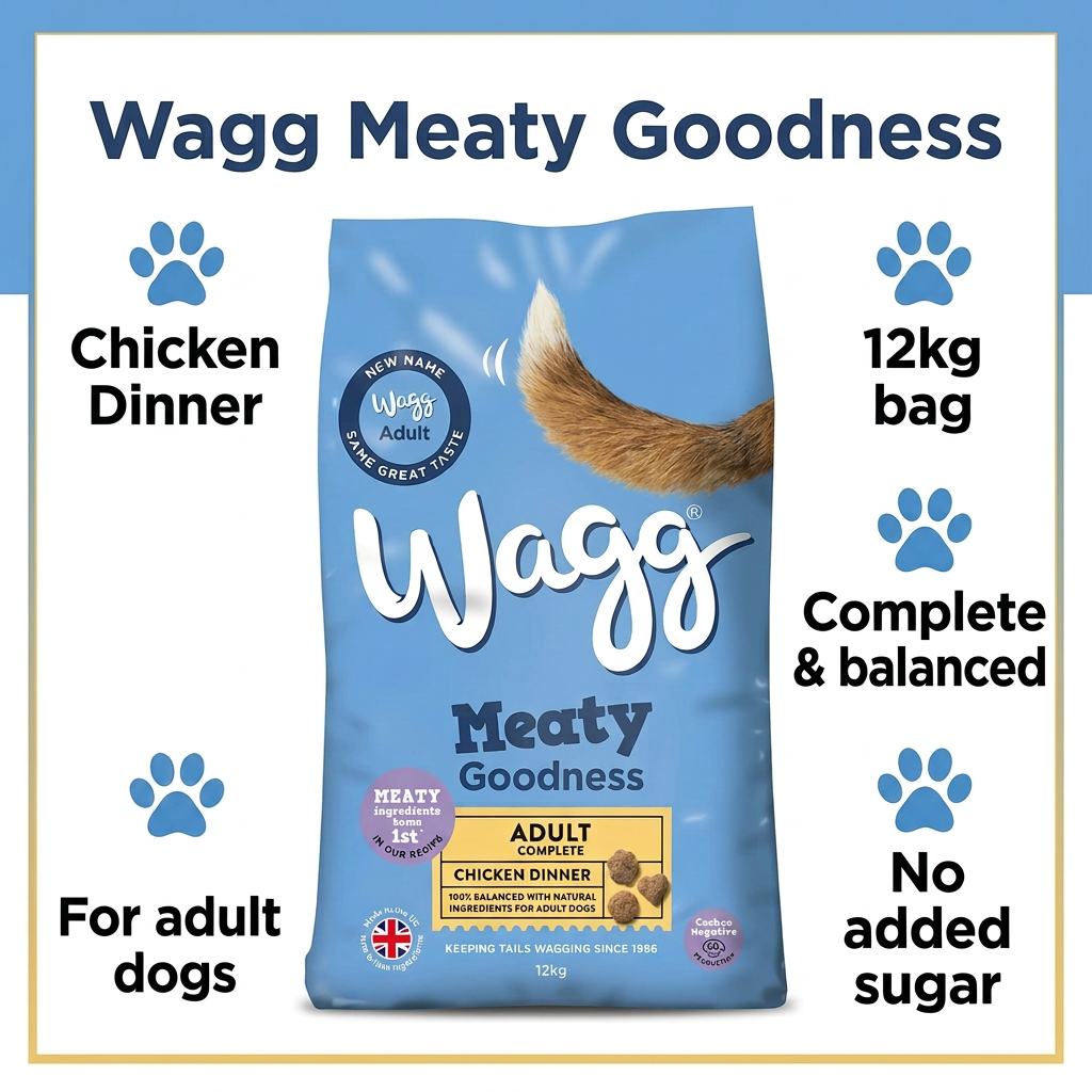 Wagg Meaty Goodness Chicken Dinner Dry Dog Food 12kg - Free P&P